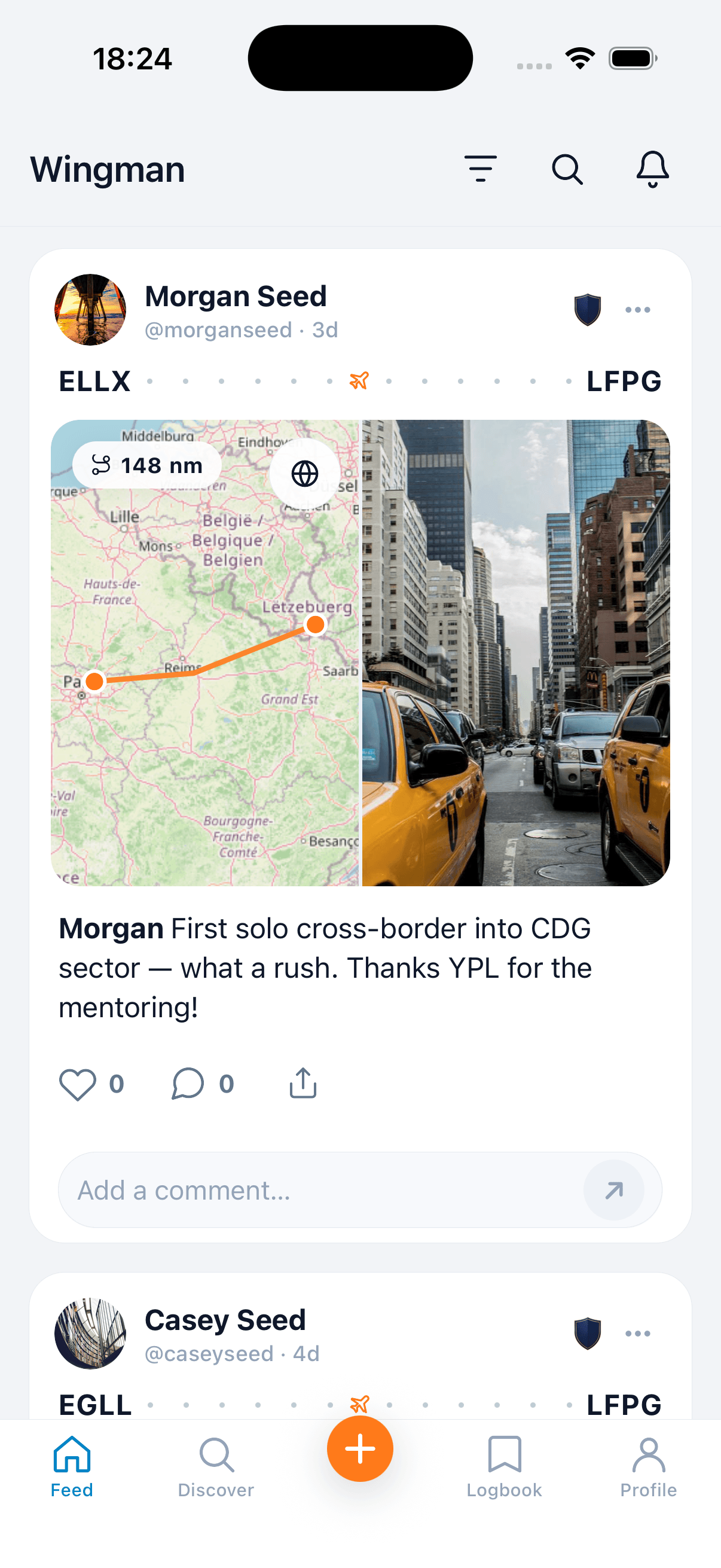 Flyout social feed